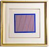 Y. Agam, Untitled Monotype in Red & Blue, Signed