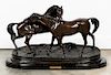After P.J. Mene, Equine Bronze of Two Horses