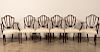 Six Baker Hepplewhite Upholstered Dining Chairs