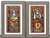 Pair, Mid Century Modern Figural Wall Tile Plaques