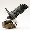 Hand Carved Multi-Stone Bald Eagle