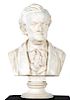 Painted Plaster Bust of Bearded Aristocrat, 27"