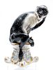 Austrian Porcelain Figure of Monkey on Pedestal