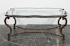 Glass Top Wrought Iron Modern Coffee Table