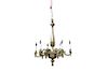 Antique French Neoclassical Brass Chandelier