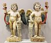 Pair of Spanish Colonial Carved and Painted Winged Angels