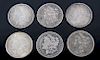 Collection of Six Morgan Silver Dollars