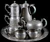 Chinese Pewter and Jade Coffee & Tea Set