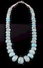 Turquoise Beaded Necklace with Sterling Silver