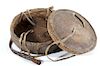 Ethiopian Reed and Leather Wrapped Basket c 1800's