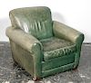 Art Deco Style Distressed Leather Club Chair