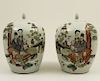 PR. OF CHINESE FAMILLE ROSE CAPPED JARS