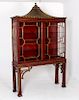 ENGLISH CHIPPENDALE STYLE CABINET ON STAND