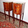 PR. OF PETITE LOUIS XV STYLE MARBLE TOP COMMODES