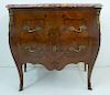 MARBLE TOP LOUIS XV STYLE INLAID COMMODE