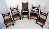MISC. LOT OF 5 GOTHIC CARVED MONASTERY CHAIRS