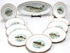 10 PC. FRENCH PORCELAIN FISH SERVICE