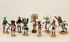 COLLECTION OF 9 SIGNED KACHINA DOLLS