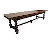 MASSIVE FRENCH SOLID WALNUT REFECTORY TABLE