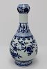 Chinese Blue/White Garlic Mouth Vase, Signed