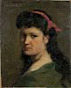 Vlaho Bukovac (Croatian, 1855-1922)  Portrait of a Girl
