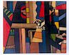 Fernand Leger Geometric Abstract Oil On Panel
