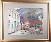 William Stevens Homestead & Barn Scene Watercolor