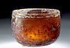 Roman Glass Cup - Amber Hue w/ Gorgeous Iridescence