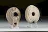 Lot of 2 Holy Land Terracotta Oil Lamps