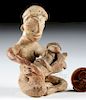 Small Xochipala Pottery Seated Figure - Mother & Baby