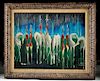 Framed & Signed Enrico Tanzi Painting "Meeting" 1962