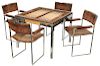 Modern Willy Rizzo Game Table and Chairs