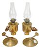 Pair Brass Maritime Gimbal Lamps