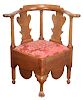 Pennsylvania Chippendale Walnut Corner Chair