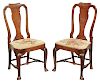 Pair Queen Anne Walnut Side Chairs