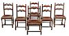 Set Six Welsh Style Leather Upholstered Chairs