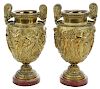 Pair Gilt Bronze Townley Vases