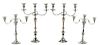 Two Pairs of Weighted Sterling Candelabra