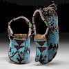 Sioux Beaded Buffalo Hide Moccasins 