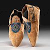 Plains Cree Beaded Hide Moccasins 