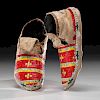 Sioux Quilled and Beaded Hide Moccasins 