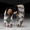 Northern Plains Beaded Hide Soft-Sole Moccasins 