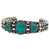 Navajo Silver and Turquoise Bracelet 