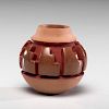 Nancy Youngblood (Santa Clara, b. 1955) Carved Miniature Pottery Jar 