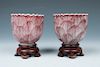 PAIR OF IRON-RED GLAZE CUPS	