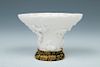 CHINESE BLANC DE CHINE LIBATION CUP 18TH CENTURY