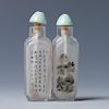 GLASS REVERSE PAINTED "DOUBLE" SNUFF BOTTLES, QING