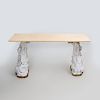 Brass Mounted Plaster Console Table, of Recent Manufacture