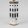 Fornasetti Brass-Mounted Transfer Printed Metal 'Architectura' Lamp