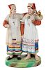 A RUSSIAN PORCELAIN FIGURE OF TWO MORDOVIAN WOMEN, FROM THE "PEOPLE OF RUSSIA